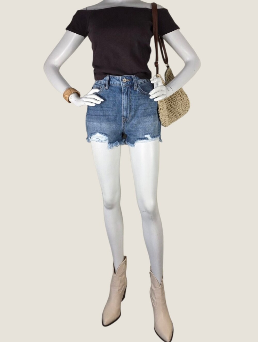 Kancan Morgan Distressed Denim Shorts 9/28 Indie Sleaze Festival